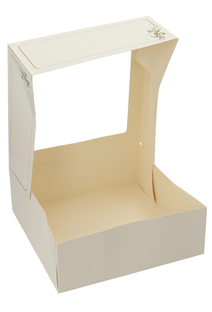 Gebaksdoos Wit Met Klep & Venster 23x23x8cm 250gram 225stuks