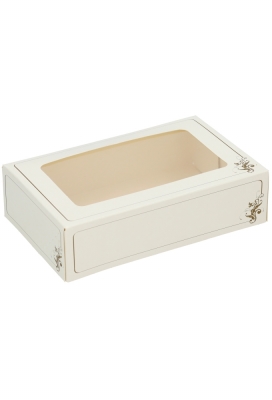 Gebaksdoos Wit Met Klep & Venster 18.5x12x5cm 250gram 300stuks