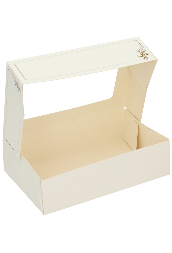 Gebaksdoos Wit Met Klep & Venster 18.5x12x5cm 250gram 300stuks