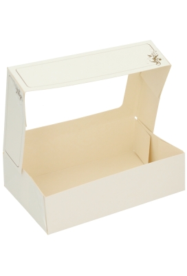 Gebaksdoos Wit Met Klep & Venster 18.5x12x5cm 250gram 300stuks