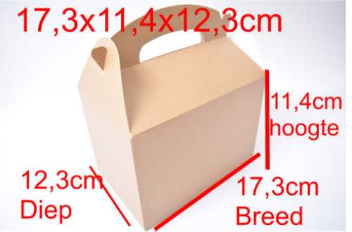 Draagdoosjes Danau Kraft 17.3x11.4x12.3cm 25stuks