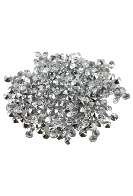 Decoratie Strooi Diamantjes Zilver 4mm zakje van 50gram Decoratie Strooi Diamantjes Zilver 4mm zakje van 50gram