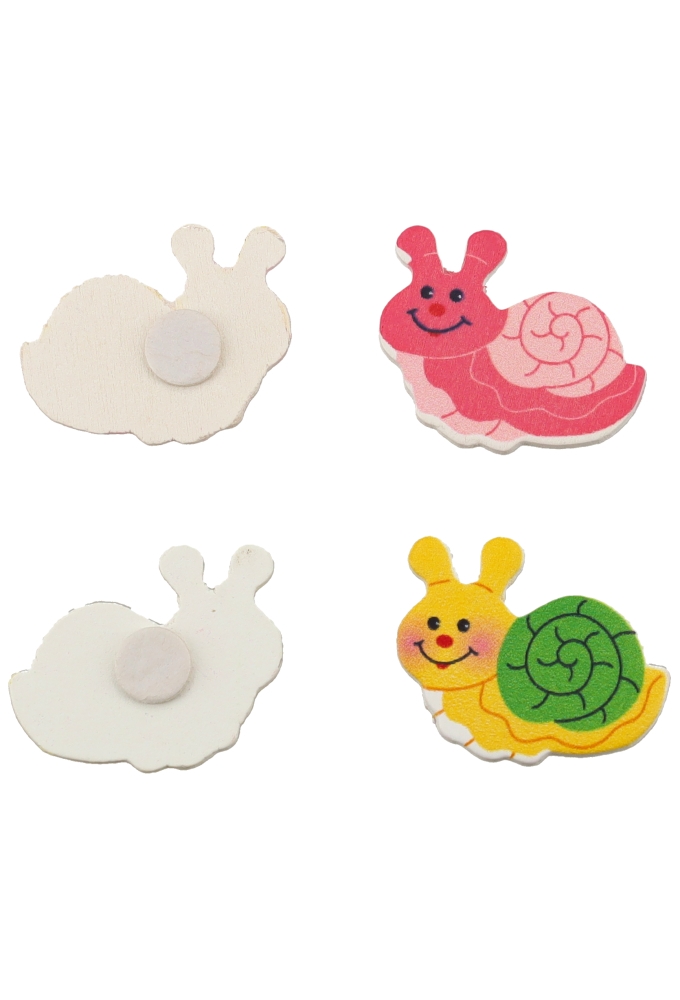 Decoplakkers Houten Slakjes Assortie Met Plakker 100stuks OP IS OP