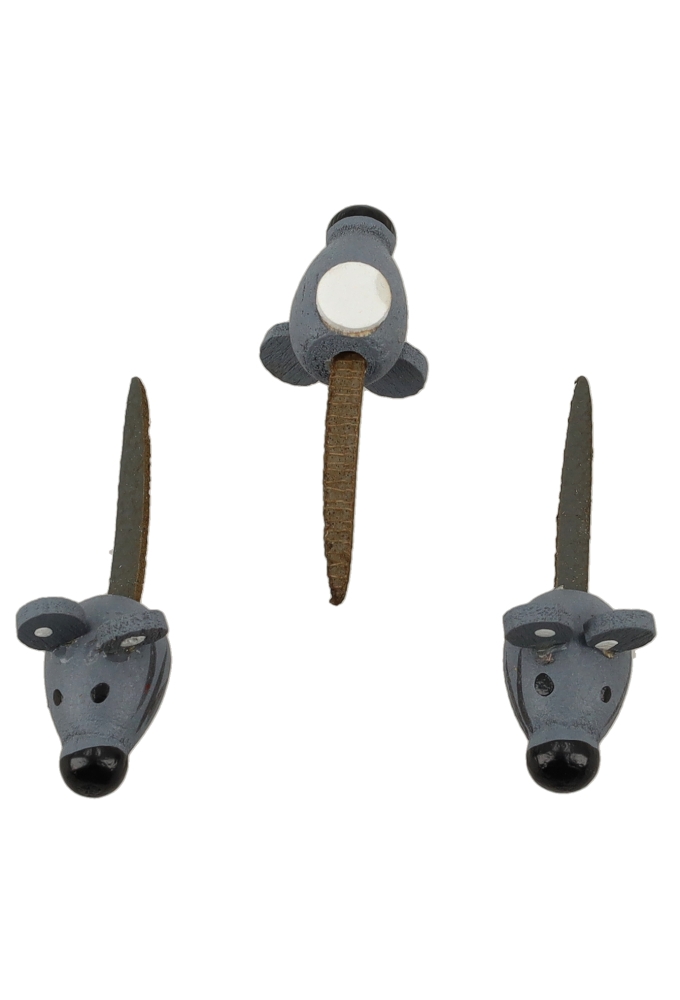 Decoplakkers Houten Grijze Muis Met Staart & Plakker 100stuks