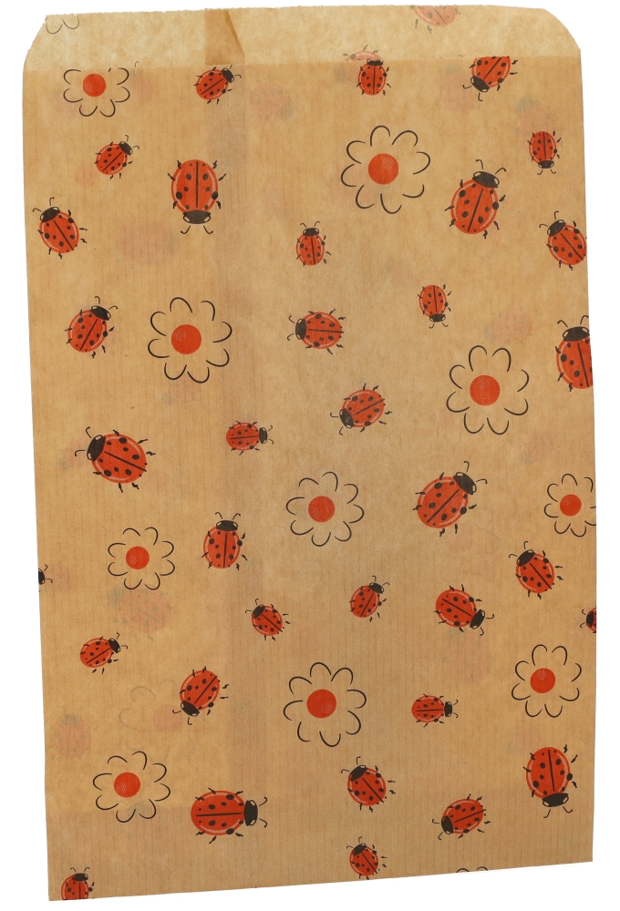Cadeauzakjes Kraft Lieveheersbeestje & Bloem 15x22cm 1000stuks