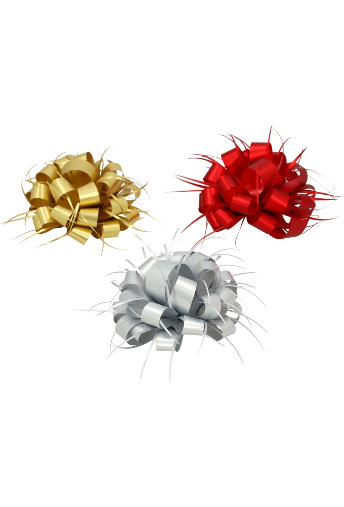 Bows Strik Trente 11cm Zilver Metallic Mat met plakker 20 stuks