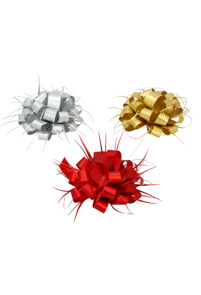 Bows Strik Trente 11cm Rood Metallic Mat met plakker 20 stuks