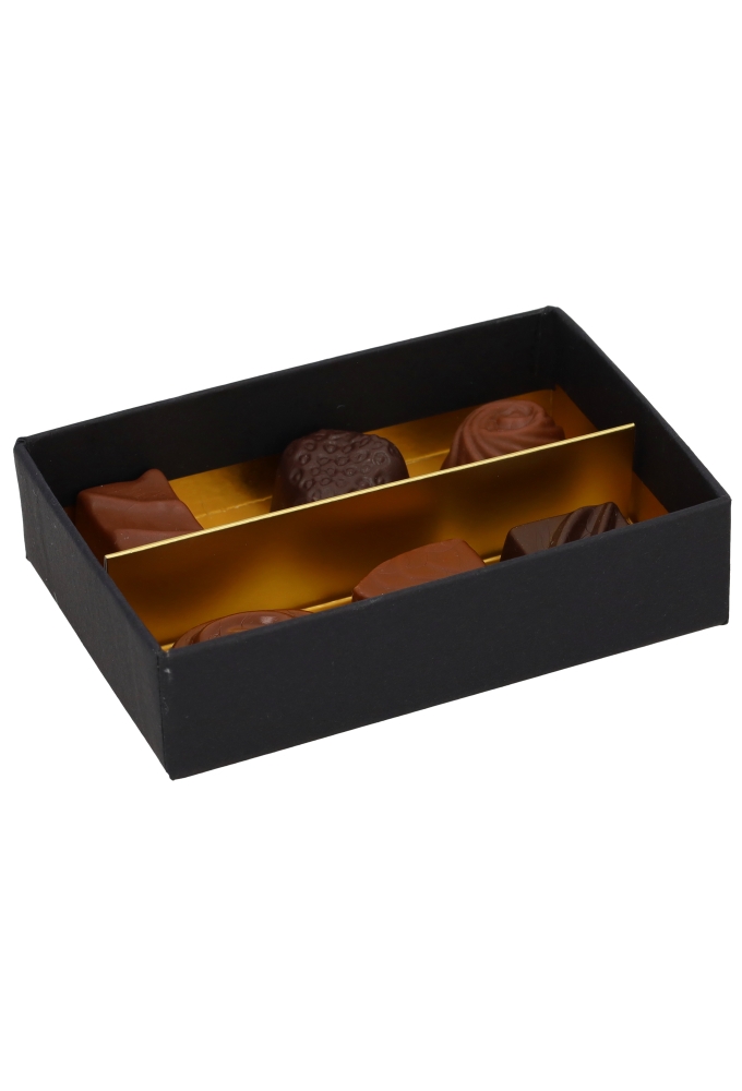 Bonbondoosjes Mat Zwart & Venster 6 Bonbons 11.2x7.5x2.8cm 10stuks