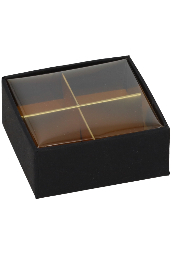Bonbondoosjes Mat Zwart & Venster 4 Bonbons 6.5x6.5x2.8cm 10stuks Bonbondoosjes Mat Zwart & Venster 4 Bonbons 6.5x6.5x2.8cm 10stuks