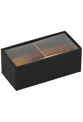 Bonbondoosjes Mat Zwart & Venster 2 Bonbons 7.4x3.5x2.8cm 10stuks