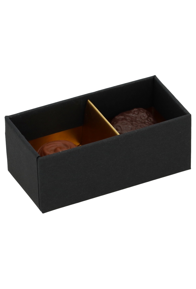 Bonbondoosjes Mat Zwart & Venster 2 Bonbons 7.4x3.5x2.8cm 10stuks