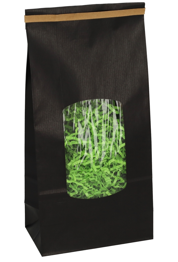 Blokbodemzakjes Zwart Venster 13.5x7.5x31.5cm 850ml 90grams 100stuks