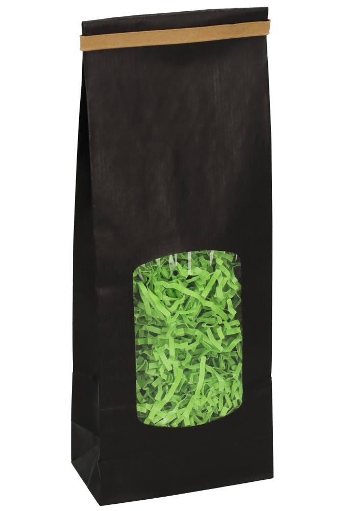 Blokbodemzakjes Zwart Venster 10x5.5x29cm 400ml 90grams 100stuks