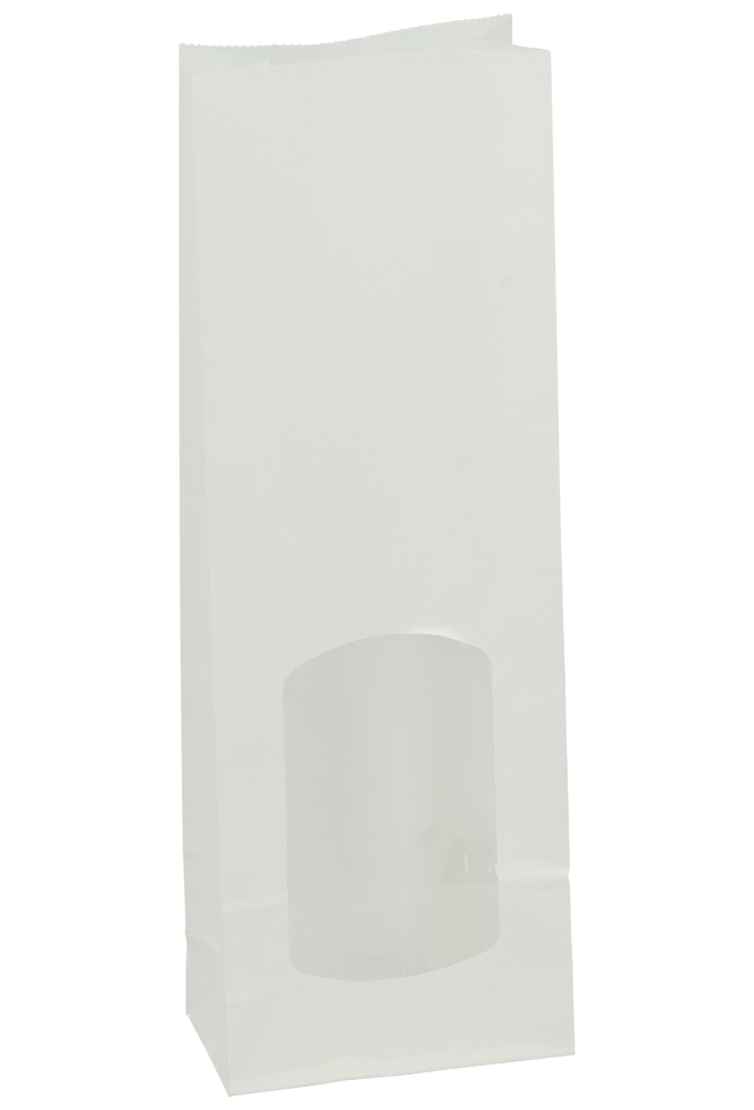 Blokbodemzakjes Lunaro Kraft Wit & Venster 10x5.5x29cm 90grams 100stuks