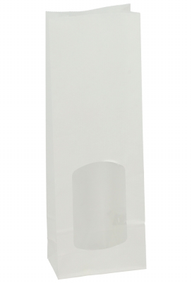 Blokbodemzakjes Lunaro Kraft Wit & Venster 10x5.5x29cm 90grams 100stuks