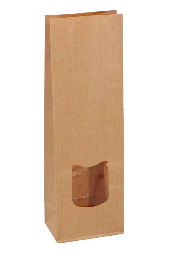 Blokbodemzakjes Kraft & Venster Sealbaar 9.5x6.5x29.5cm 100stuks Blokbodemzakjes Kraft & Venster Sealbaar 9.5x6.5x29.5cm 100stuks