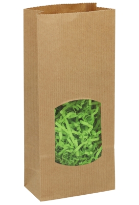 Blokbodemzakjes Kraft & Venster 9x5x21.5cm 250ml 100stuks Blokbodemzakjes Kraft & Venster 9x5x21.5cm 250ml 100stuks