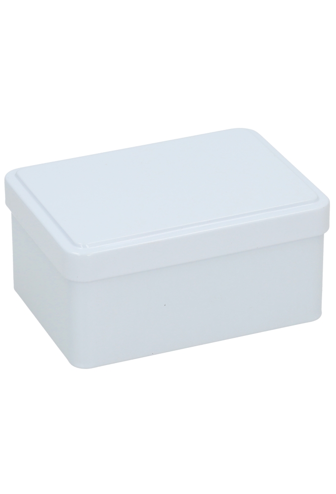 Blikken Wit Rechthoekig 12x8.7x6cm 1stuks OP IS OP Blikken Wit Rechthoekig 12x8.7x6cm 1stuks OP IS OP