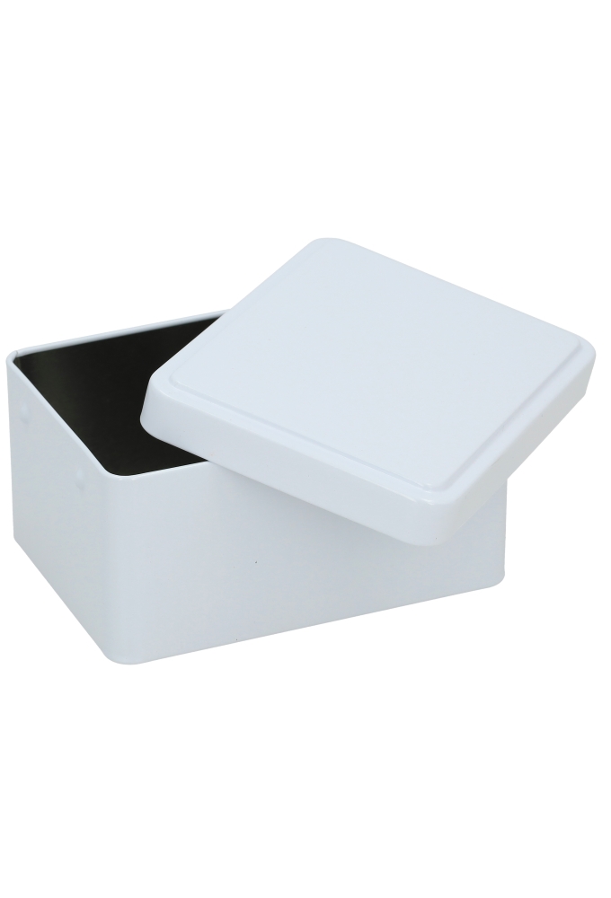 Blikken Wit Rechthoekig 12x8.7x6cm 1stuks OP IS OP Blikken Wit Rechthoekig 12x8.7x6cm 1stuks OP IS OP