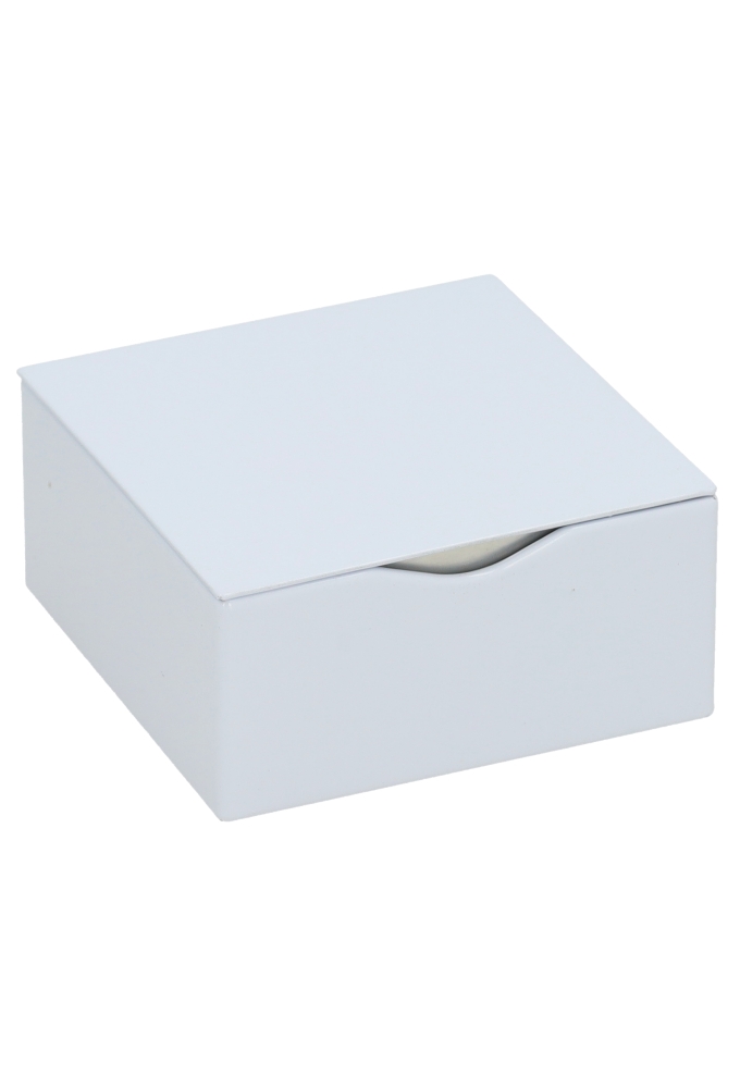 Blikken Blanco Wit Rechthoekig Met Losse Deksel 7.5x7.5x3.5cm 1stuks