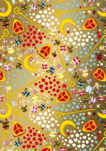 Sintpapier Trendy All About Sint Goud 50cm x 200meter