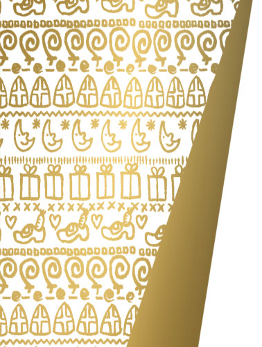Sintpapier Dubbelzijdig Sinterklaas Mijter & Staf 50cm x 200meter Sintpapier Dubbelzijdig Sinterklaas Mijter & Staf 50cm x 200meter