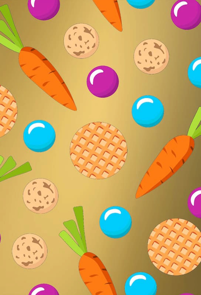 Sintpapier Trendy Sint Pepernootjes & Wortel Goud 30cm x 125meter