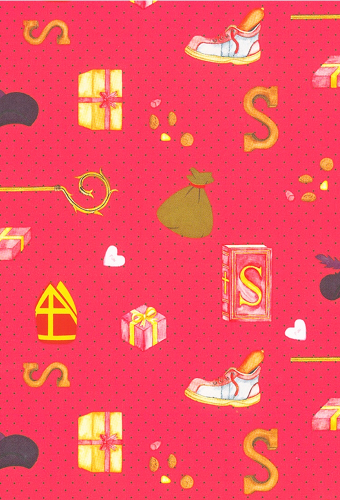 Sintpapier Trendy 70grs Schoentjes en Stafjes Fuchsia 30cm  x  200mete
