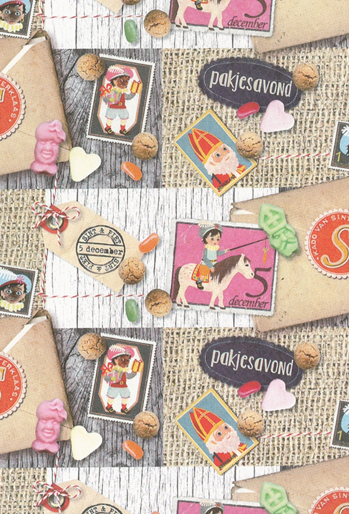 Sintpapier Trendy 70grs Retro Sint Memories 70cm  x  200meter