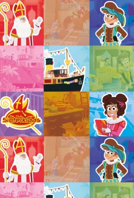 Sintpapier Trendy 70grs Pieten Vierluik 70cm x 200meter Sintpapier Trendy 70grs Pieten Vierluik 70cm x 200meter