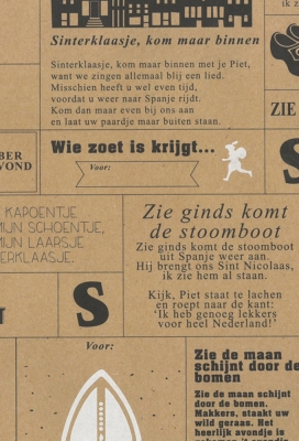 Sintpapier Kraft 70grs Krant van de Sint 30cm  x  200meter
