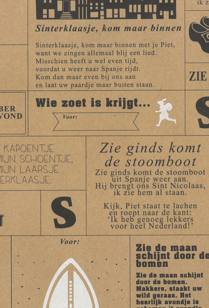 Sintpapier Kraft 70grs Krant van de Sint 30cm  x  200meter