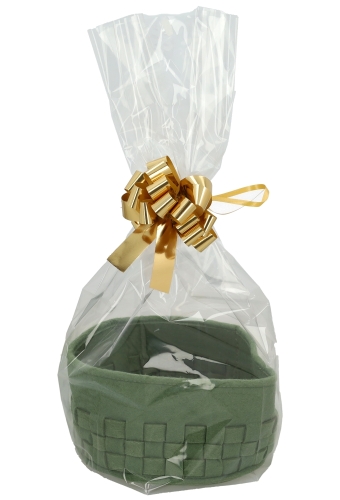 Geschenkmandje Vilt Smokey Green 19x9cm 4st & GRATIS STRIKJES & ZAKJES