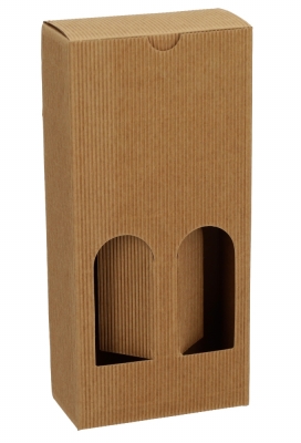 Geschenkdoos Flesjes 2 Dozza Rib Naturel 11x5.5x24cm 10stuks