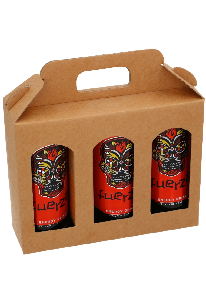 Geschenkdoos 3 Flesjes Dozza Glad Naturel 19x6x15cm 10stuks