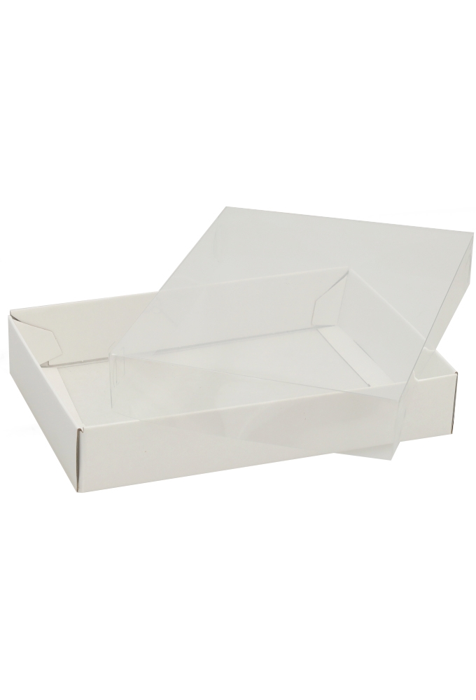 geschenkdoos Met Venster A5 Laag Wit Mat 21.5x15x4cm 25stuks OP IS OP