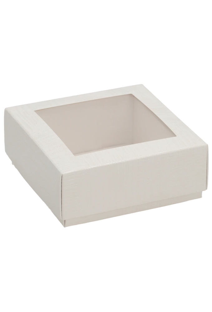 Geschenkdoos Wit & Relief Brussel Met Venster 8x8x4cm 10stuks