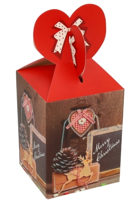 Geschenkdoosje Merry Christmas Rood 8.5x8.5x10.5cm 12stuks Geschenkdoosje Merry Christmas Rood 8.5x8.5x10.5cm 12stuks