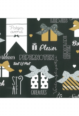 Sintpapier Trendy 70grs Chocoladeletters Zwart 50cm x 200meter Sintpapier Trendy 70grs Chocoladeletters Zwart 50cm x 200meter