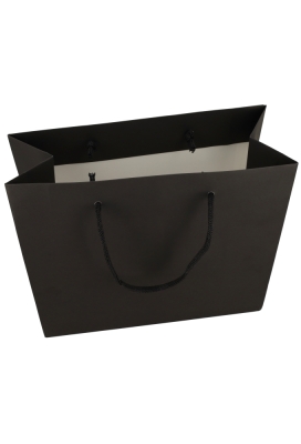 Luxe Papierentas Mat Luzon Zwart & Koord 28x12x24cm 10stuks Luxe Papierentas Mat Luzon Zwart & Koord 28x12x24cm 10stuks