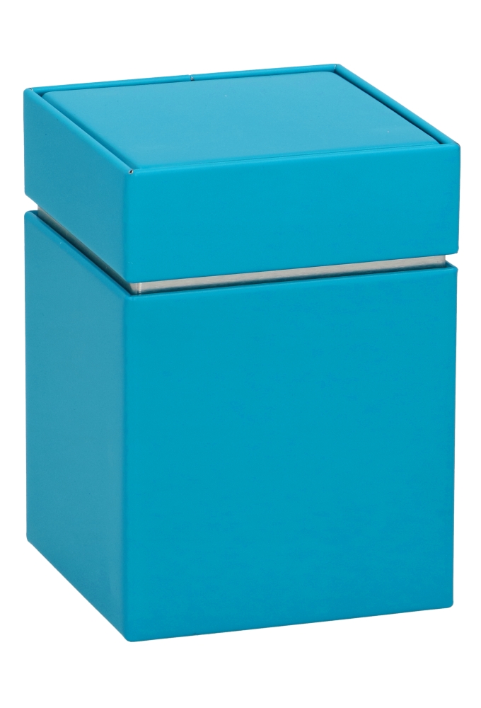 Blikken Turquoise Vierkant 7.8x7.8x11cm 12stuks