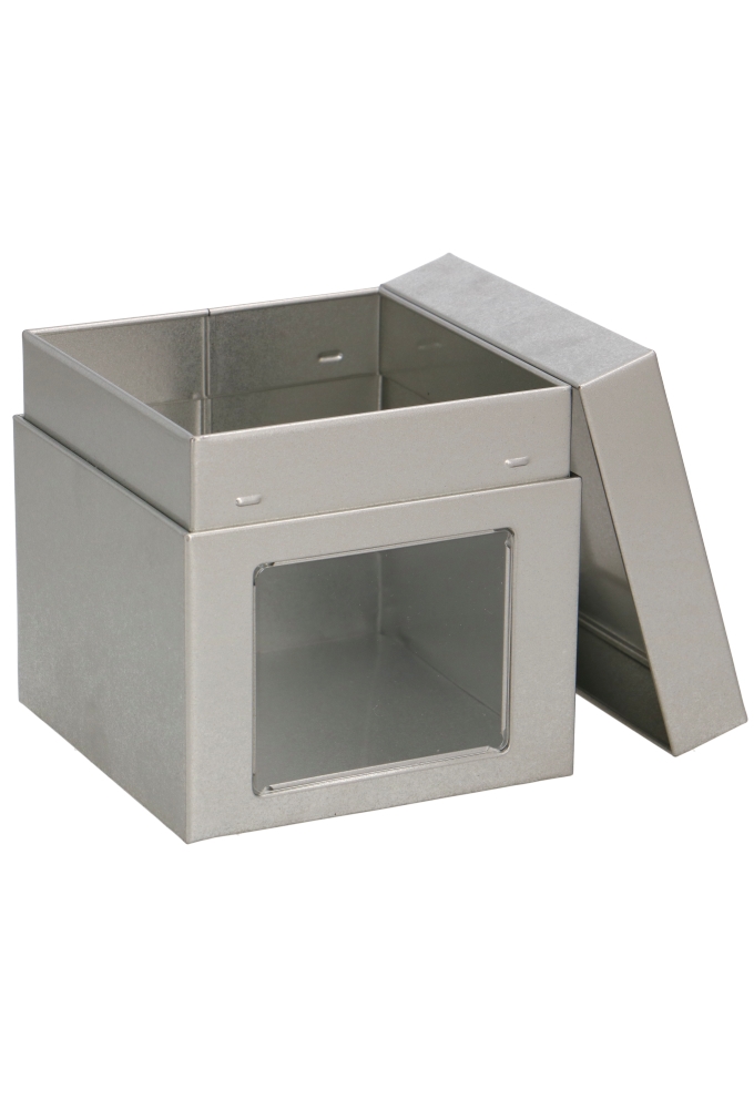 Blikken Blanco Vierkant & Venster 11.9x11.9x11.5cm 12stuks