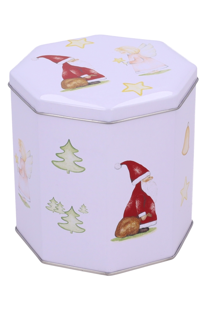 Blikken Kerstfiguren Achthoekig 11.5x11.5x12cm 12stuks