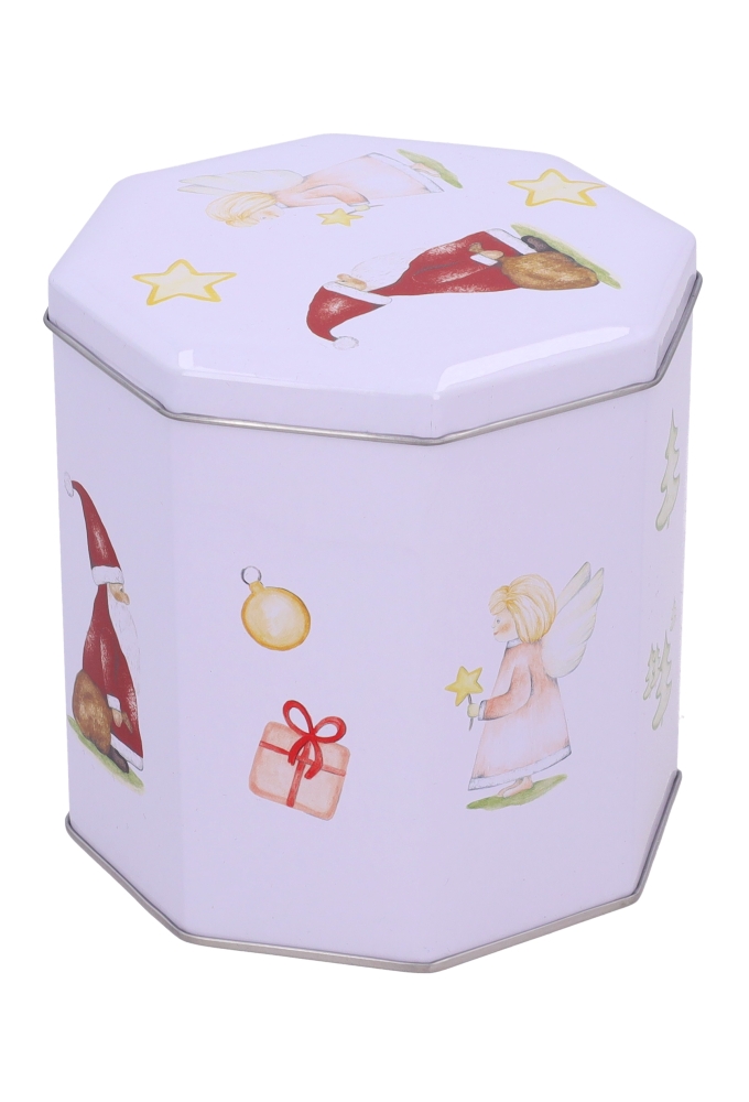 Blikken Kerstfiguren Achthoekig 11.5x11.5x12cm 12stuks