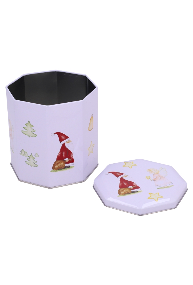 Blikken Kerstfiguren Achthoekig 11.5x11.5x12cm 12stuks