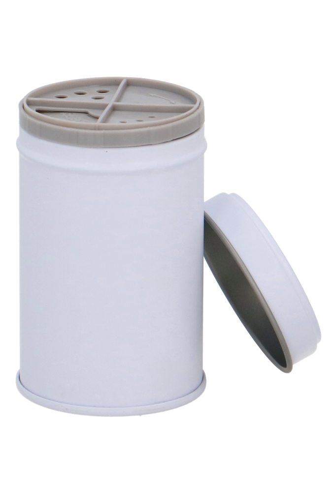 Blikken Blanco Wit Rond Kruidenpotje 5.3x6.5cm 36stuks