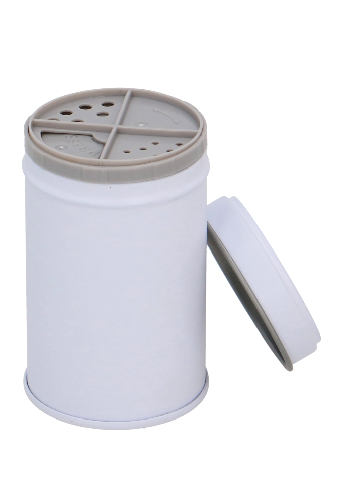 Blikken Blanco Wit Rond Kruidenpotje 5.3x6.5cm 36stuks