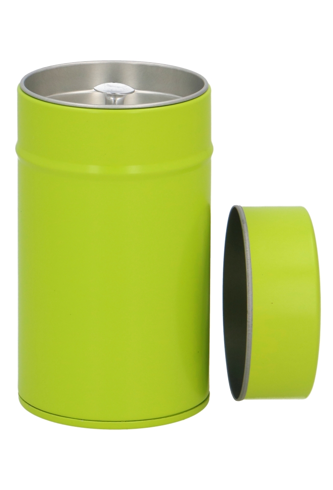 Blikken Groen Rond Met Inzetdeksel 6.3x10.5cm 24stuks