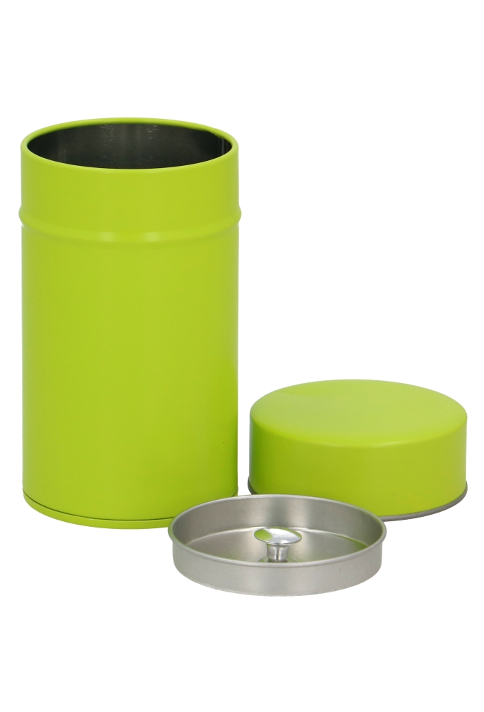 Blikken Groen Rond Met Inzetdeksel 6.3x10.5cm 24stuks