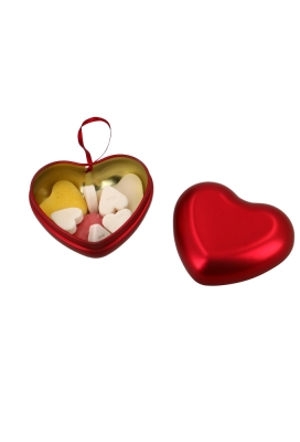 Blikken Hartje Met Hanger 9x7.8x4cm 24stuks Blikken Hartje Met Hanger 9x7.8x4cm 24stuks